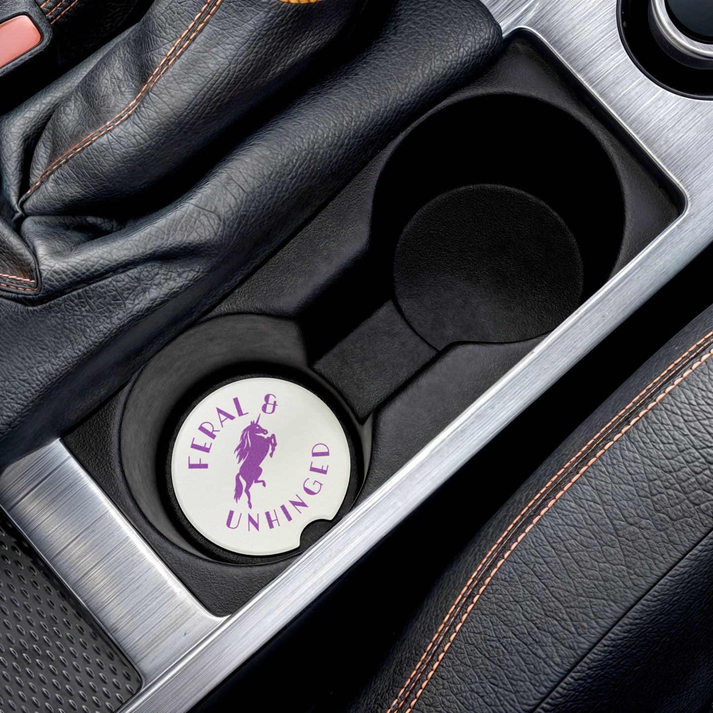 Feral & Unhinged Soapstone Car Coaster