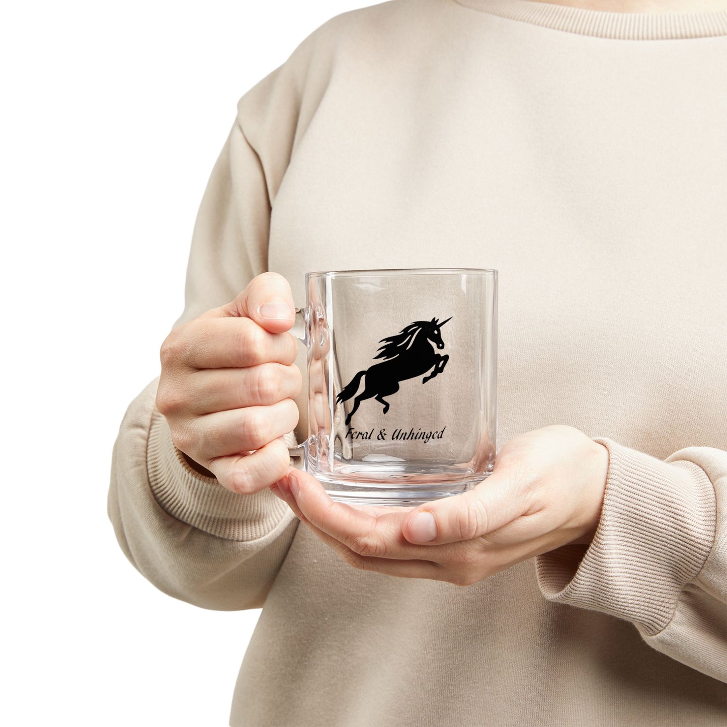 Feral & Unhinged Glass Mug