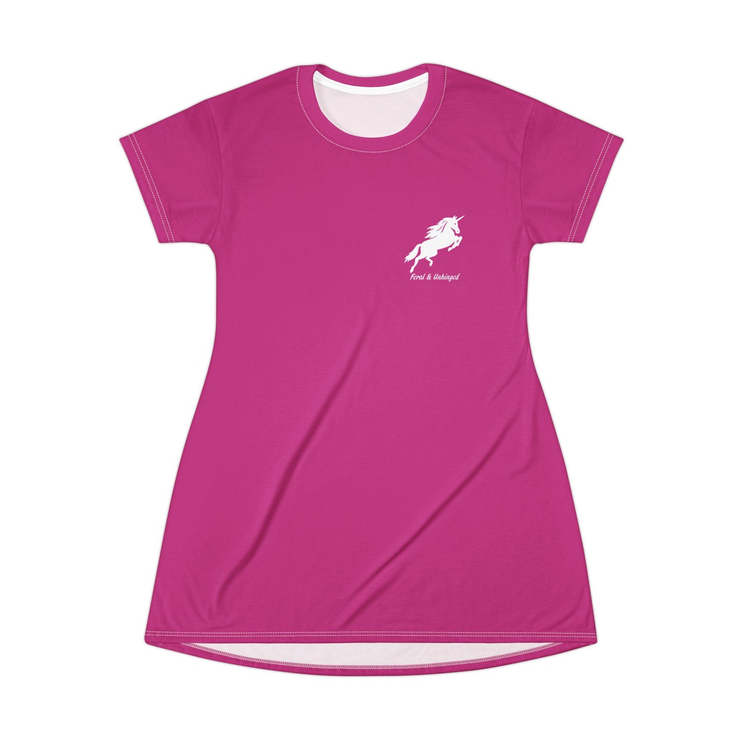 Unicorn Vibes T-Shirt Dress - Fun & Playful Pink Dress for Every Occasion