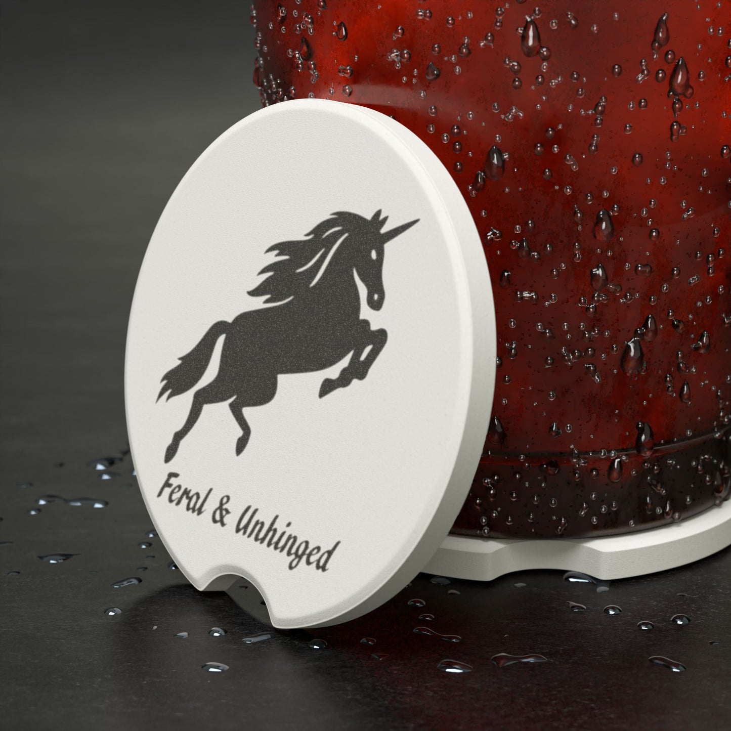 Feral & Unhinged Soapstone Car Coaster