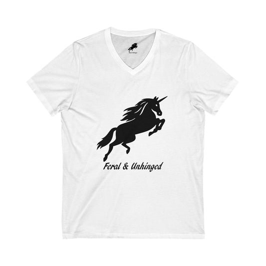 Feral and Unhinged V-Neck Tee -  Comfy Style