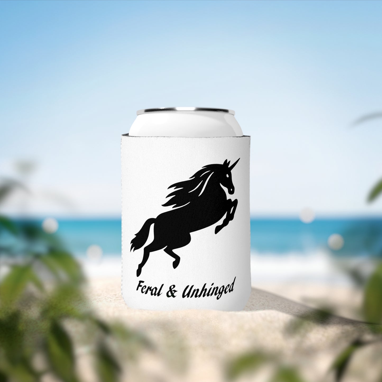 Feral & Unhinged Unicorn Can Cooler Sleeve