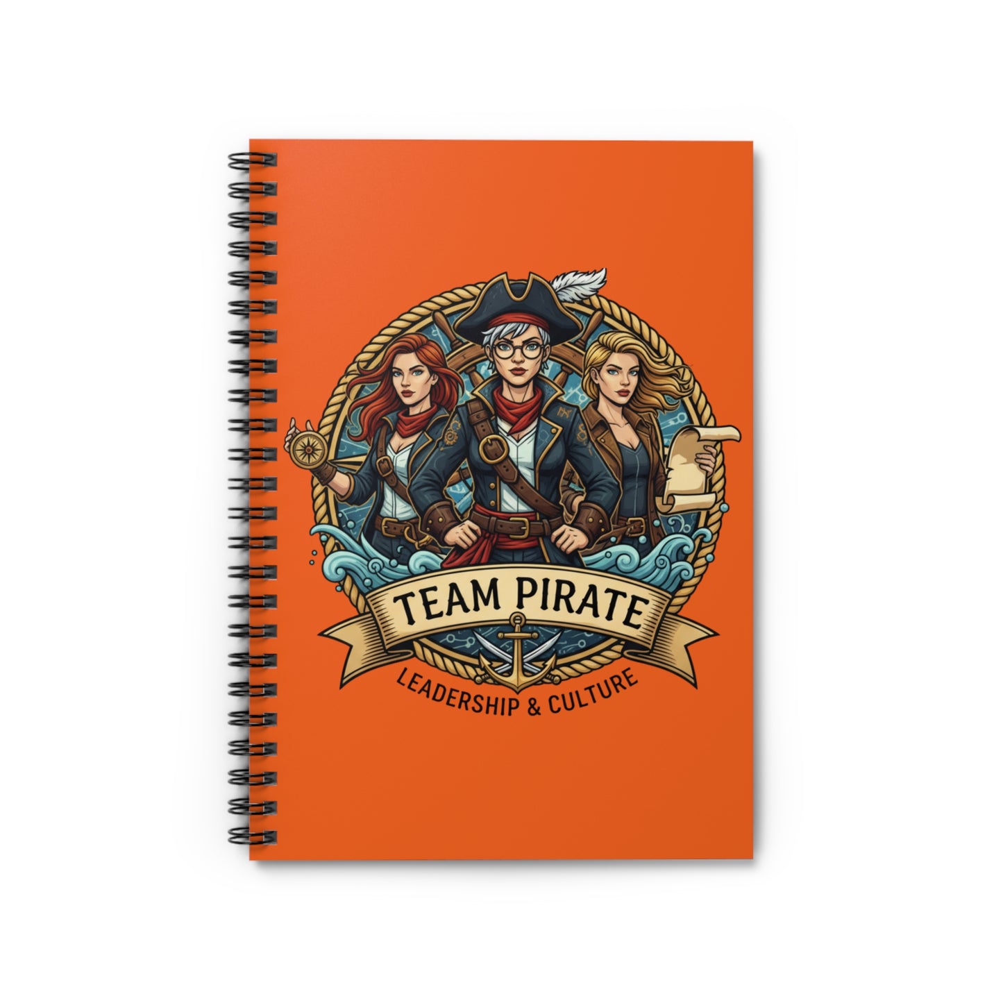 Team Pirate Spiral Notebook - Orange
