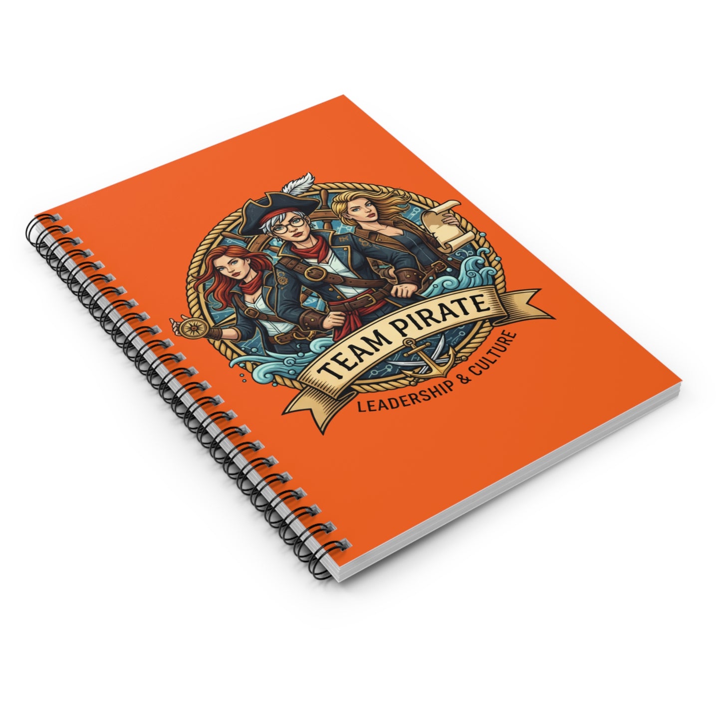 Team Pirate Spiral Notebook - Orange