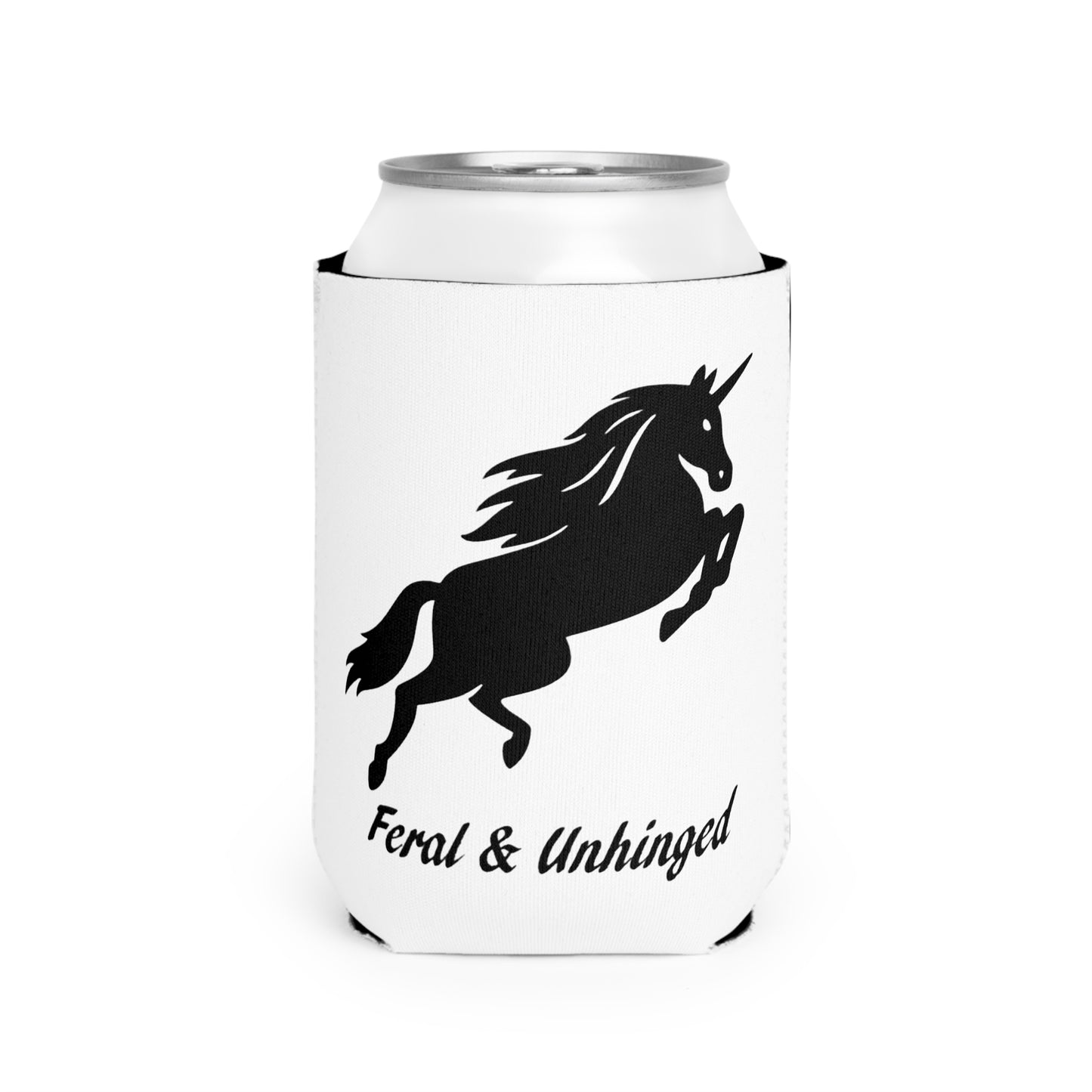 Feral & Unhinged Unicorn Can Cooler Sleeve