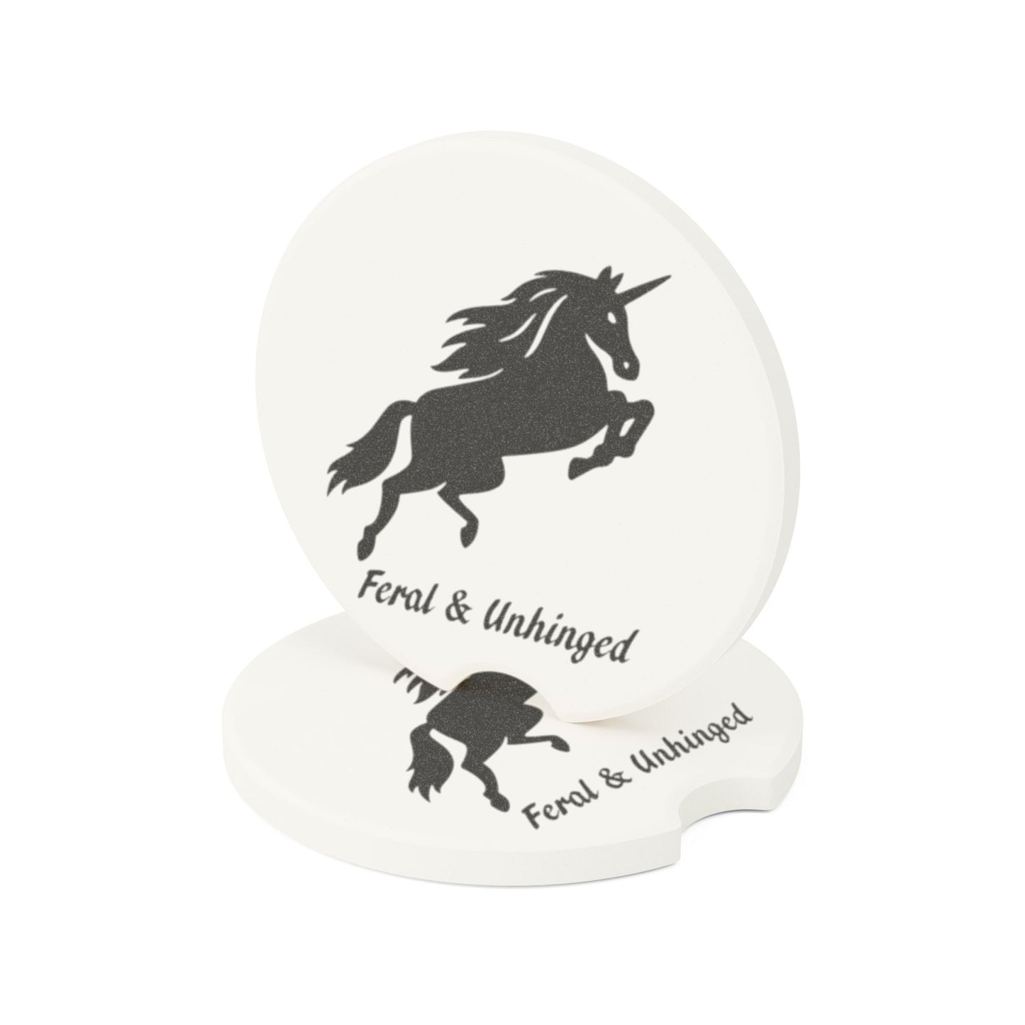 Feral & Unhinged Soapstone Car Coaster