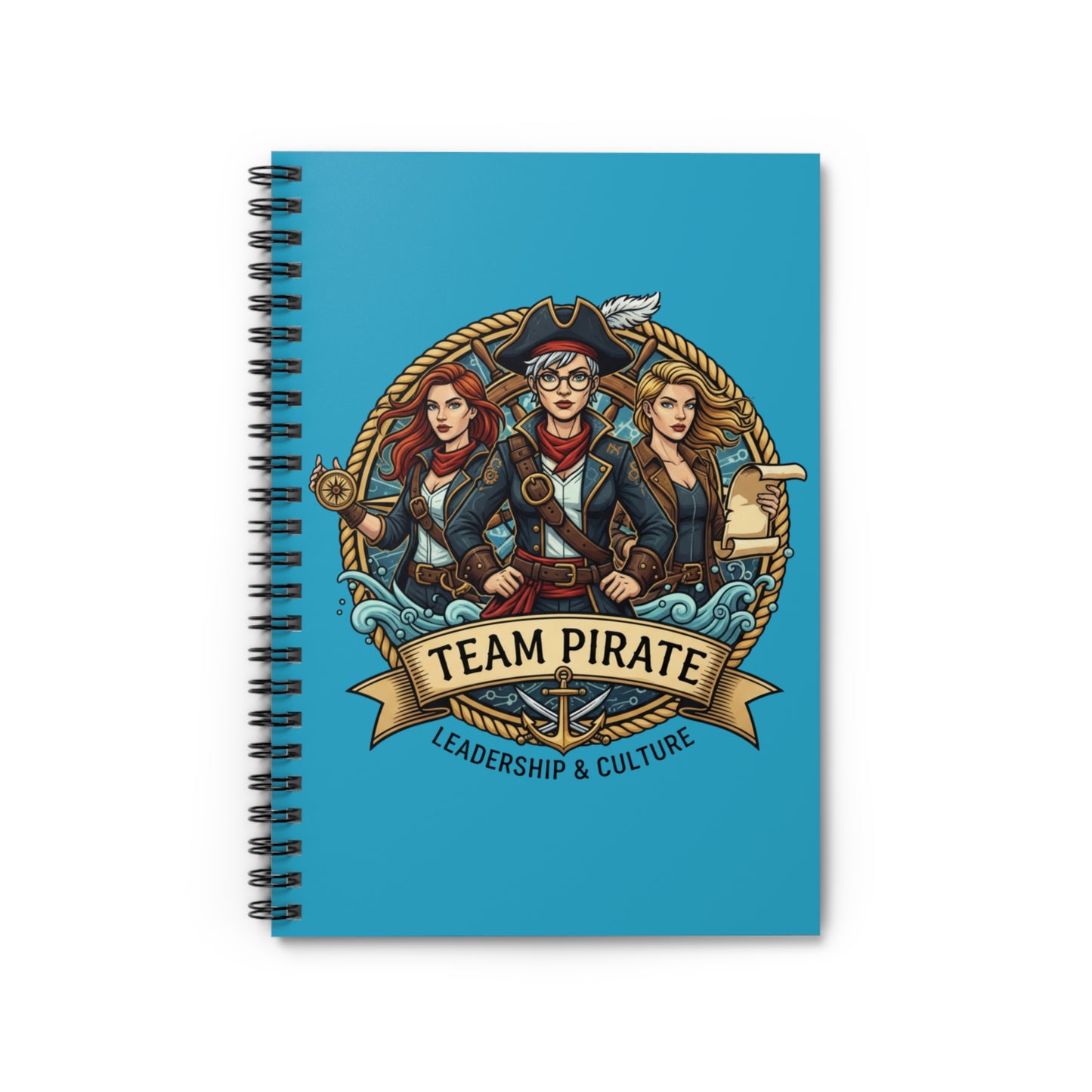 Team Pirate Spiral Notebook - Light Blue