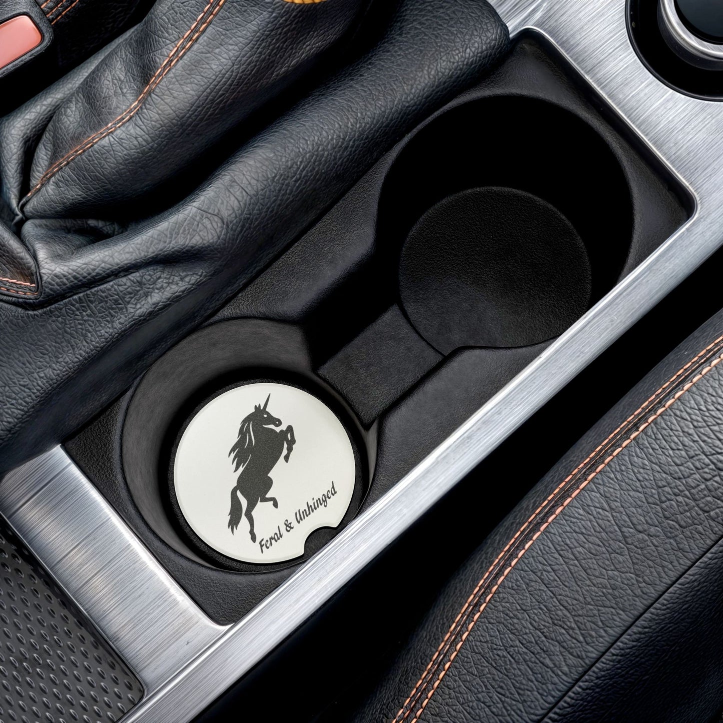 Feral & Unhinged Soapstone Car Coaster