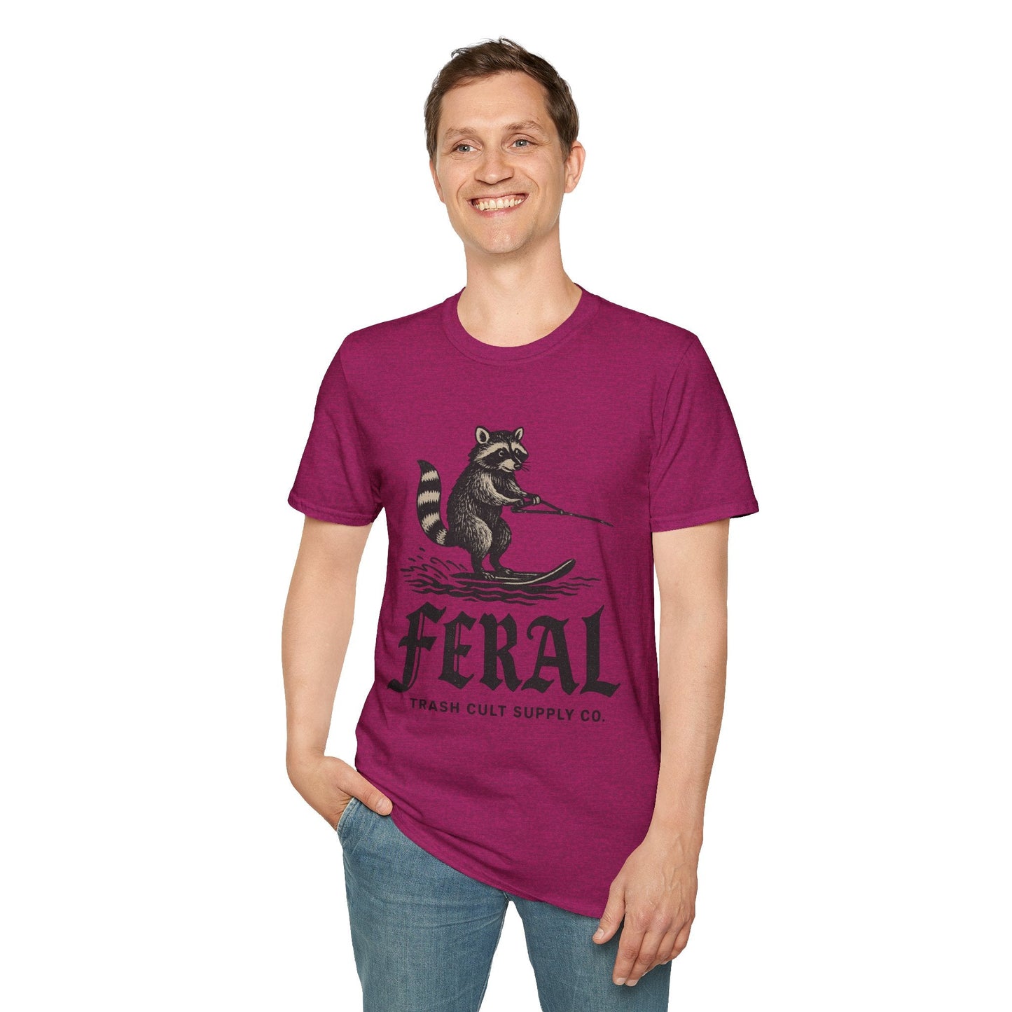 Feral Water Skiing Raccoon Vintage Shirt – Trash Cult Supply Co. | Gildan 2000 Softstyle