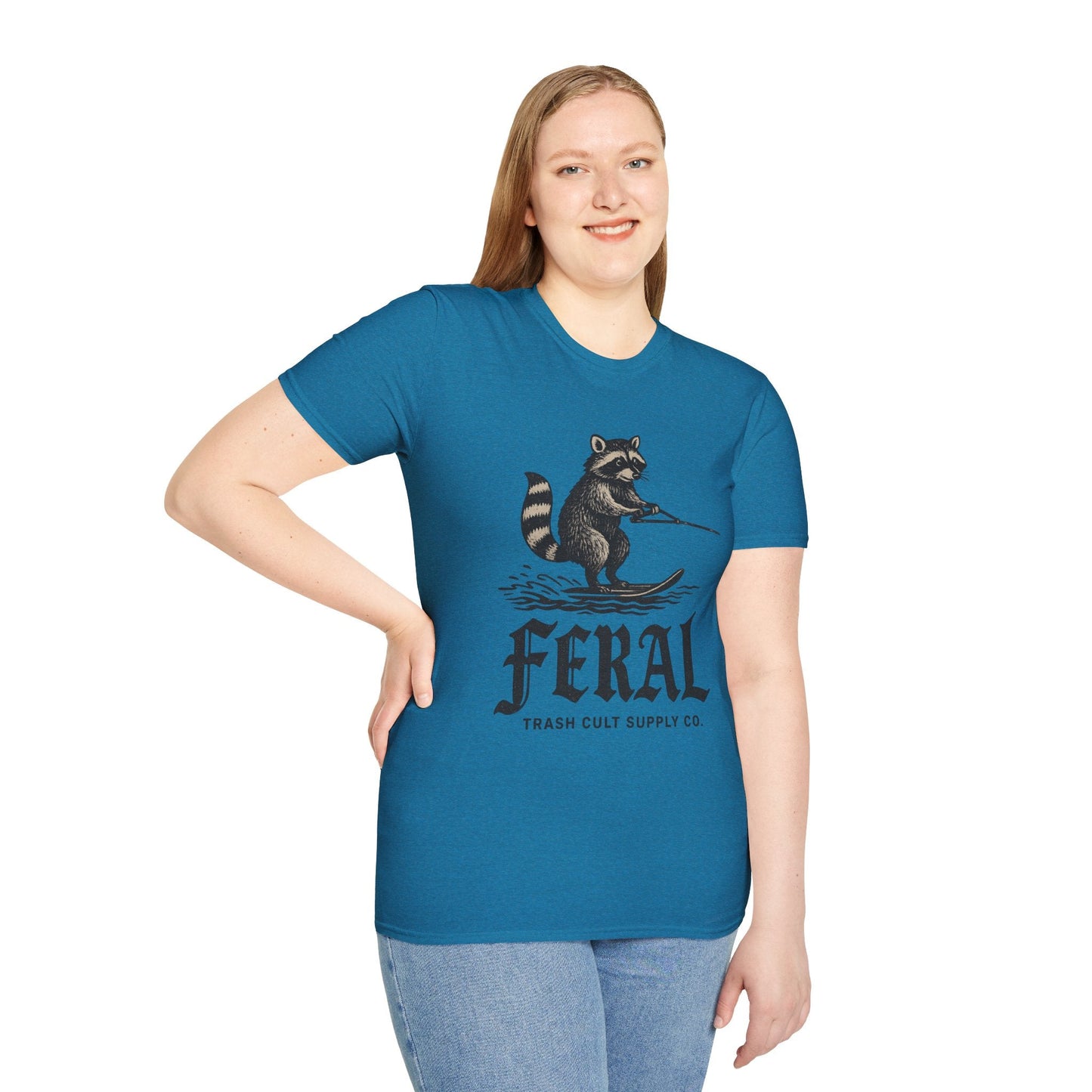 Feral Water Skiing Raccoon Vintage Shirt – Trash Cult Supply Co. | Gildan 2000 Softstyle