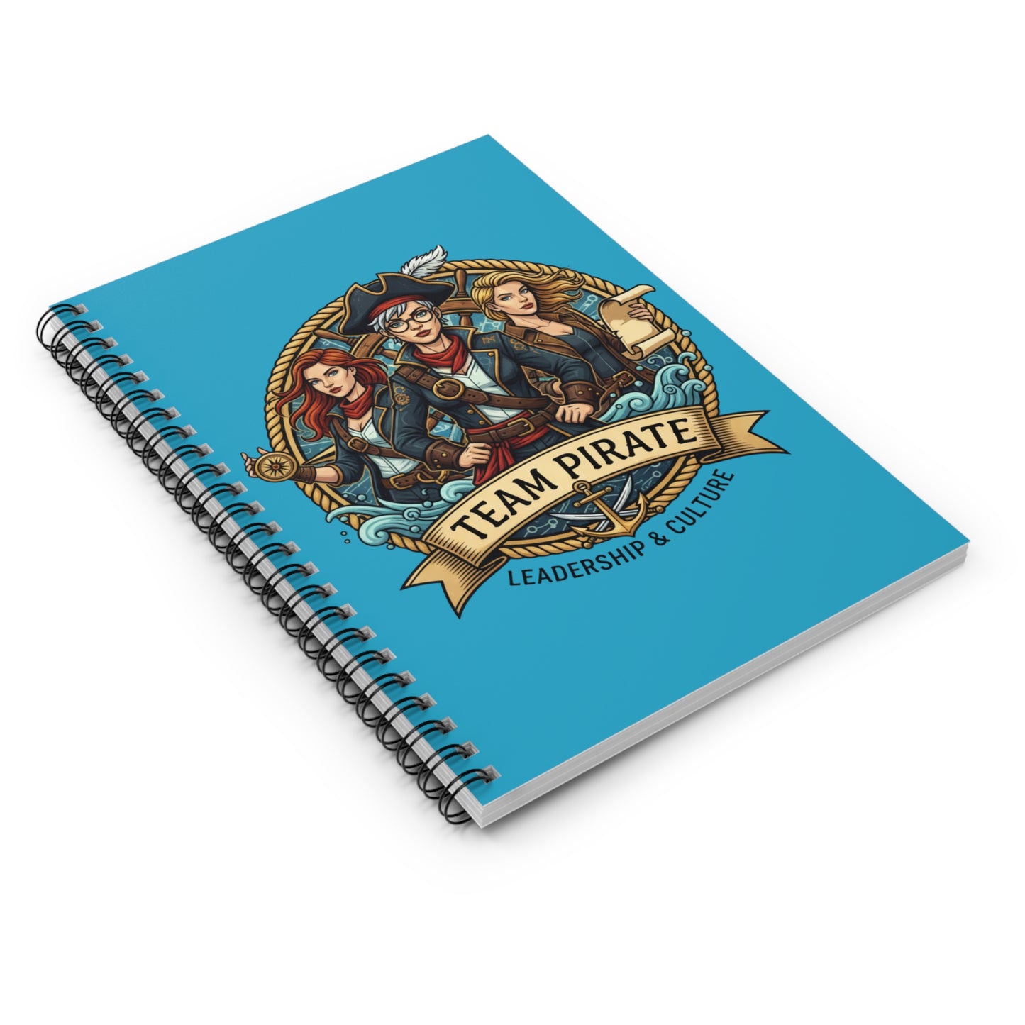 Team Pirate Spiral Notebook - Light Blue