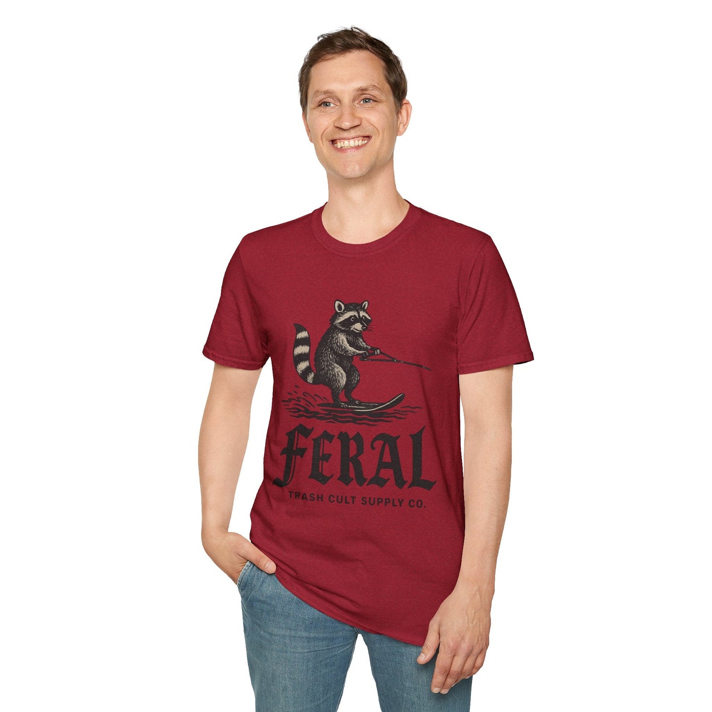 Feral Water Skiing Raccoon Vintage Shirt – Trash Cult Supply Co. | Gildan 2000 Softstyle